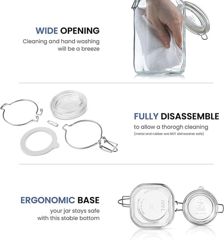 Dishwasher-safe Fido jar for easy cleaning and reuse