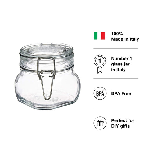 Bormioli Rocco Fido leak-proof gasket prevents spills during storage