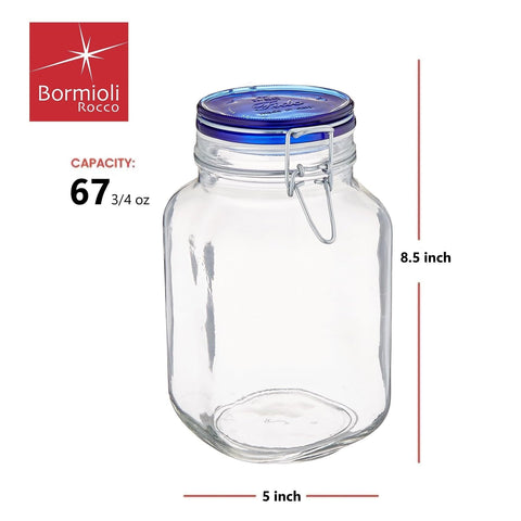 Bormioli Rocco blue-lid jar seals freshness for jams and sauces