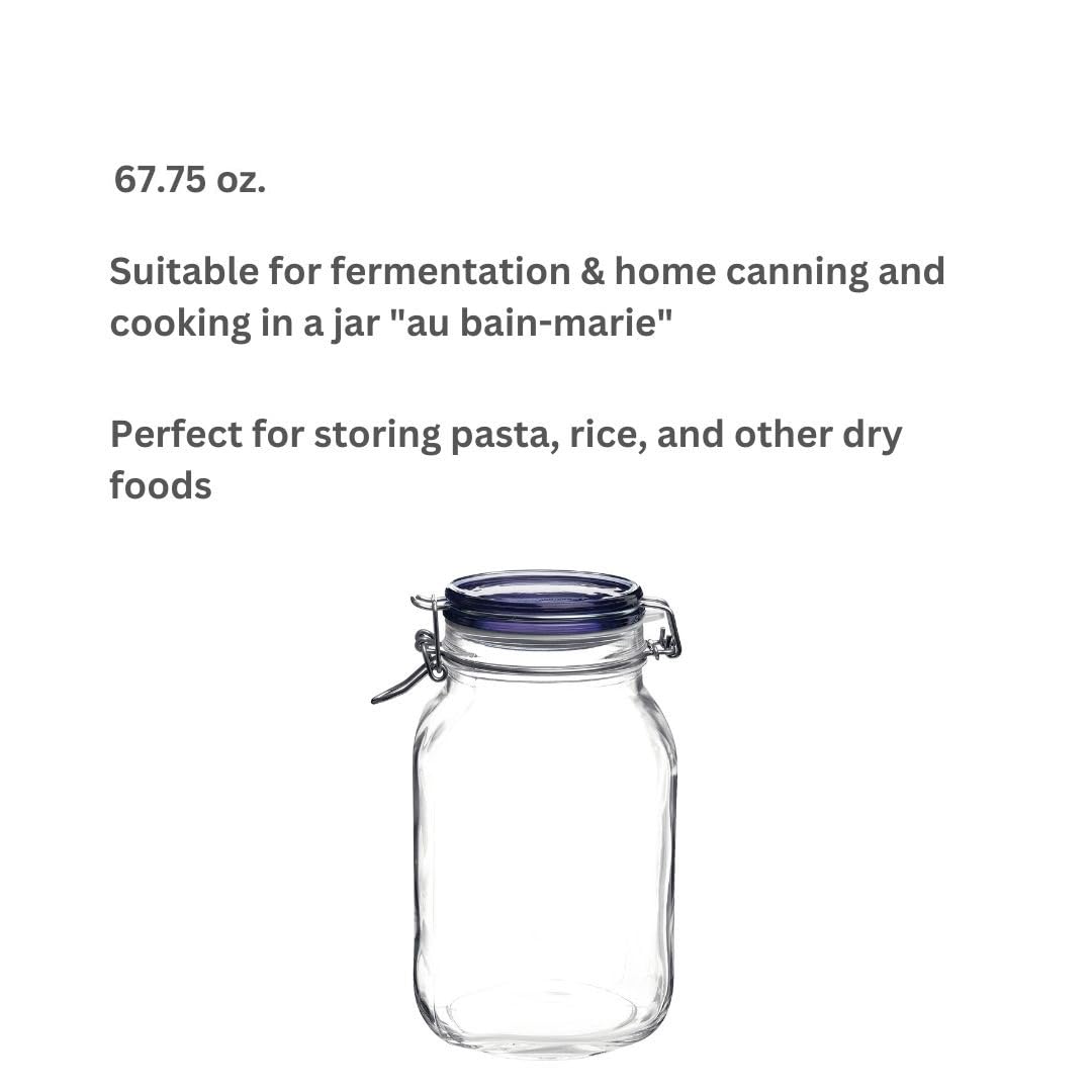 Bormioli Rocco Fido square jar clear glass shows contents clearly