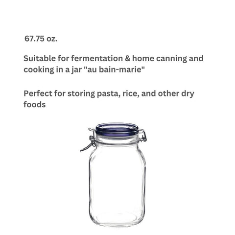 Bormioli Rocco Fido square jar clear glass shows contents clearly