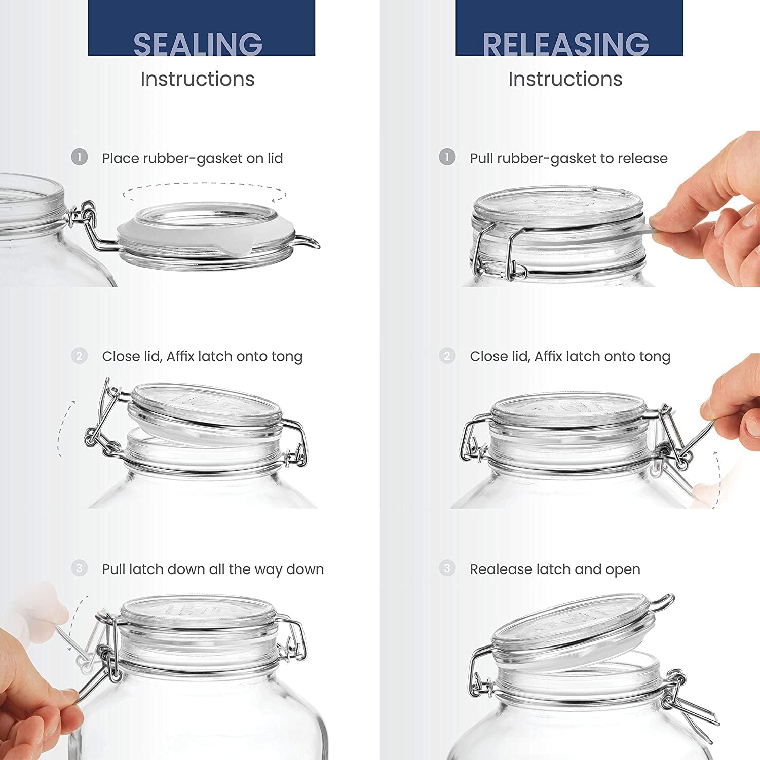 Bormioli Rocco Fido stainless steel wire clamp provides durable closure.