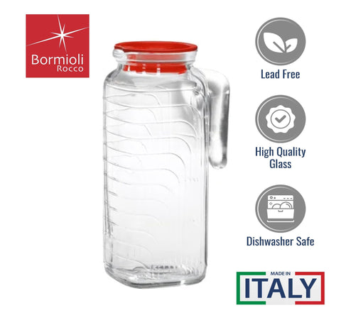 Bormioli Rocco Gelo jug 41-ounce capacity for family meals.