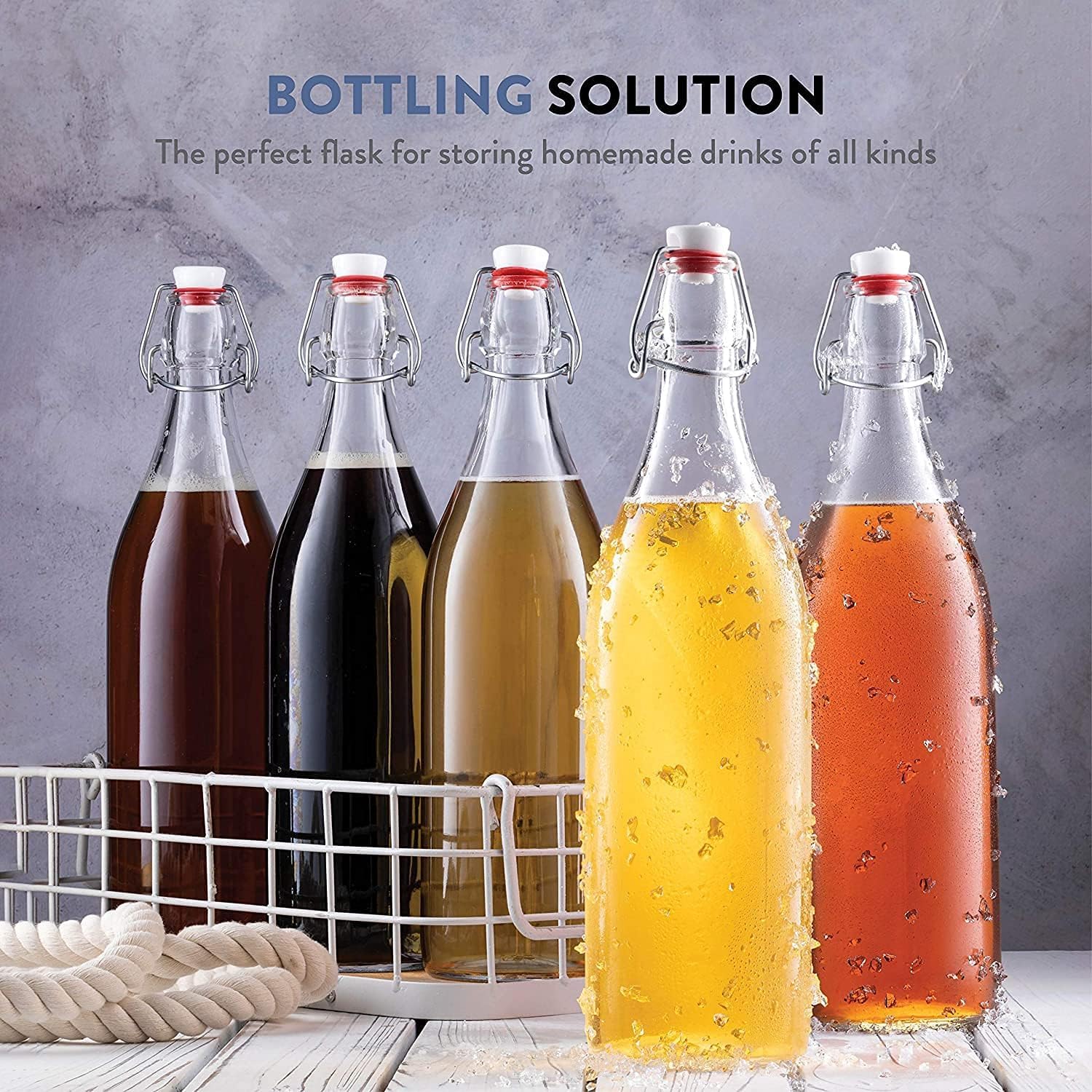 Bormioli Rocco Giara bottle dishwasher-safe glass body for easy cleaning.