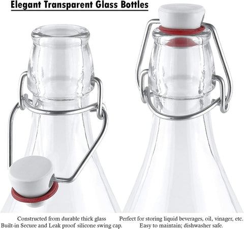 Bormioli Rocco Giara bottle with swing cap seals tightly for fresh storage.