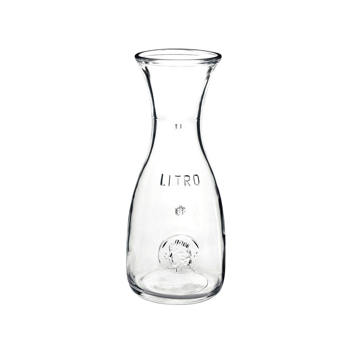 Bormioli Rocco Misura carafe with embossed marking for easy beverage identification