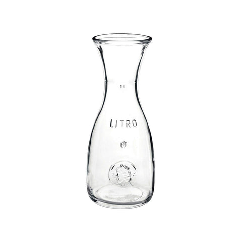 Bormioli Rocco Misura carafe with embossed marking for easy beverage identification