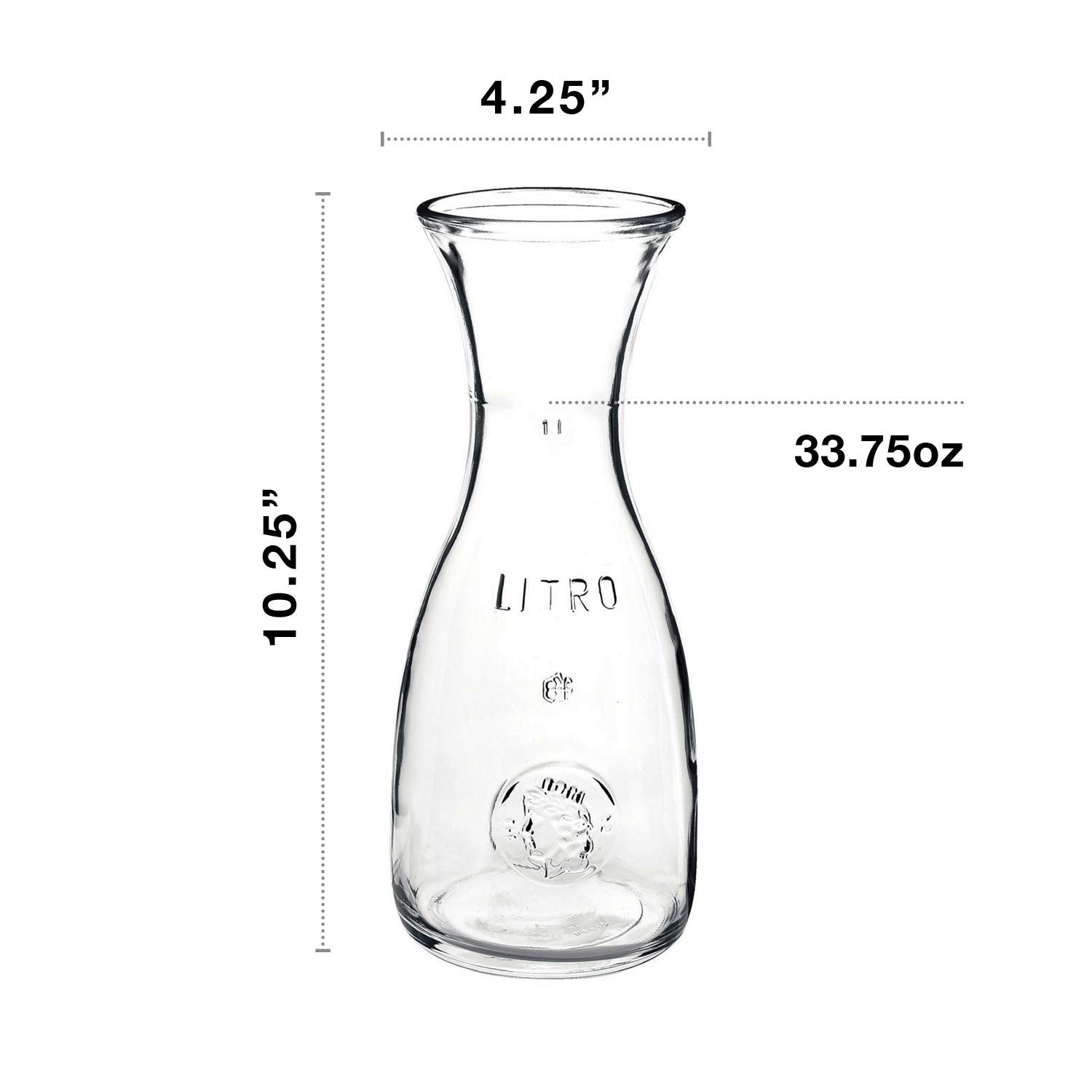Misura carafe wide mouth allows adding ice and fruit chunks
