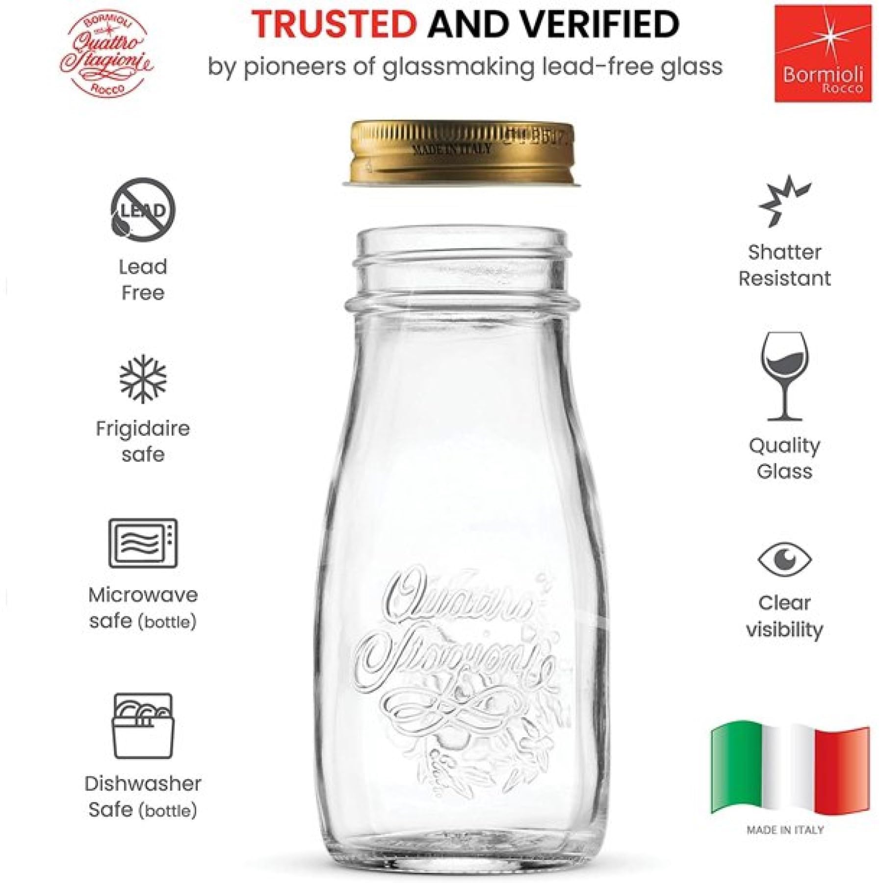 Bormioli Rocco Quattro Stagioni fermentation bottle suitable for kombucha.