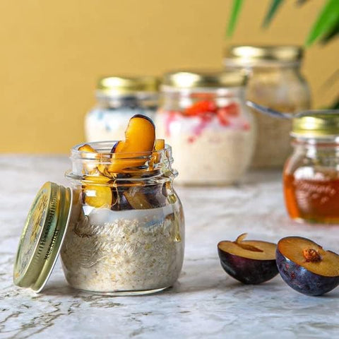 Durable glass jar from Bormioli Rocco with dishwasher-safe design.