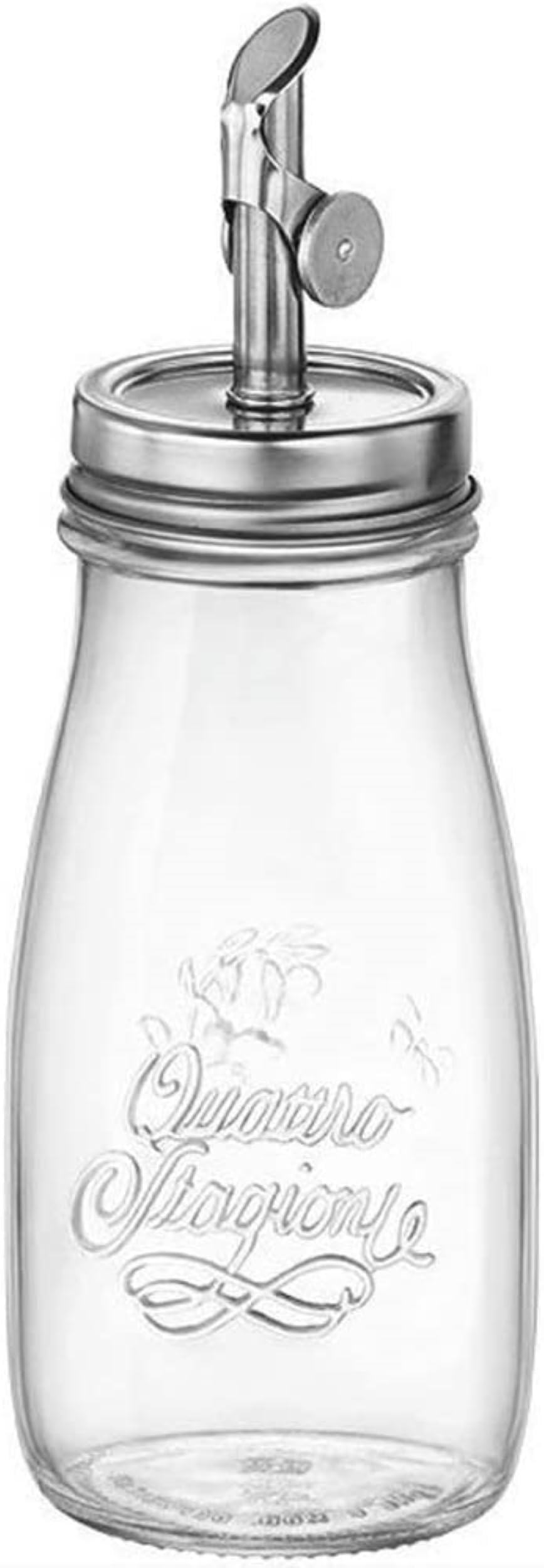 Bormioli Rocco Quattro Stagioni olive oil dispenser with weighted pourer for smooth pouring