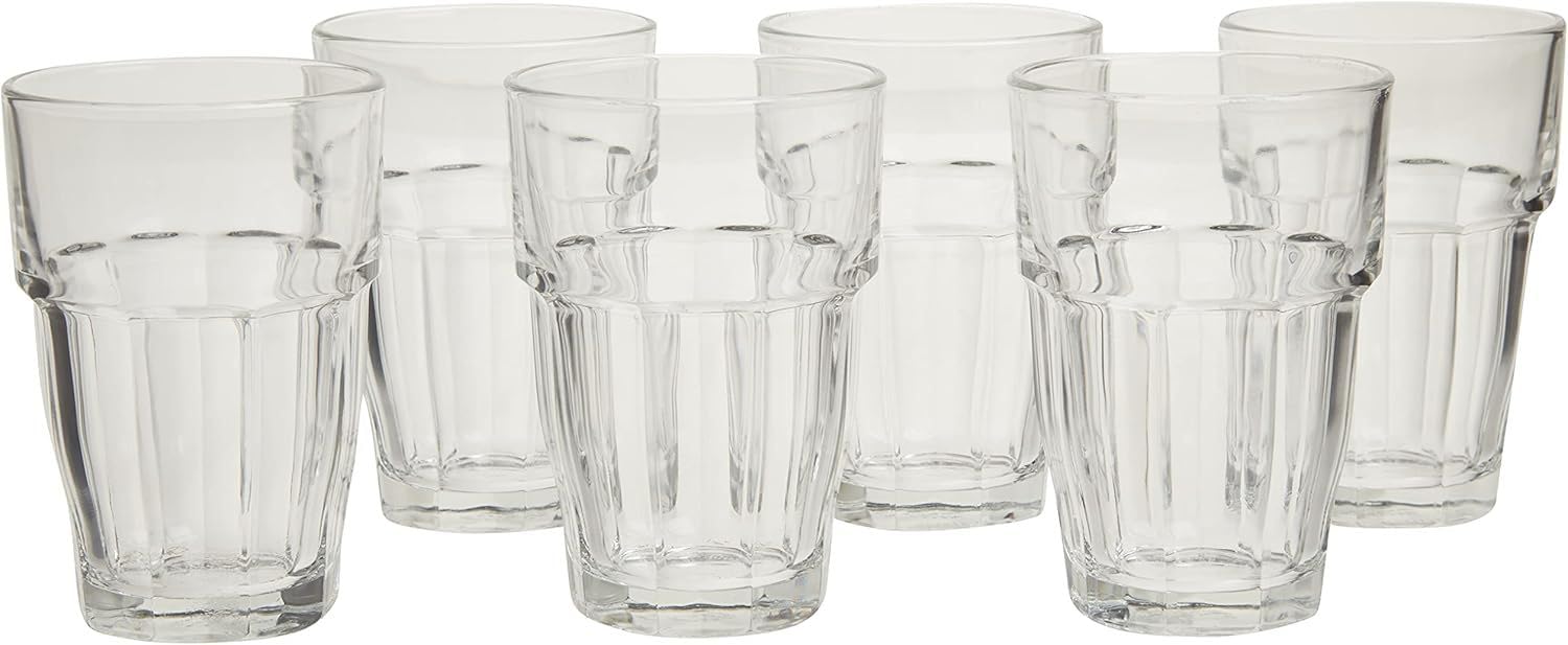 Bormioli Rocco Rock Bar stackable cooler glass with 21.75 oz capacity for cold drinks