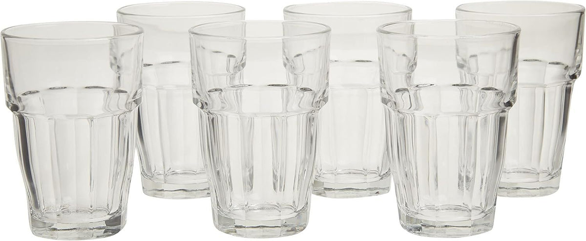 Bormioli Rocco Rock Bar stackable cooler glass with 21.75 oz capacity for cold drinks