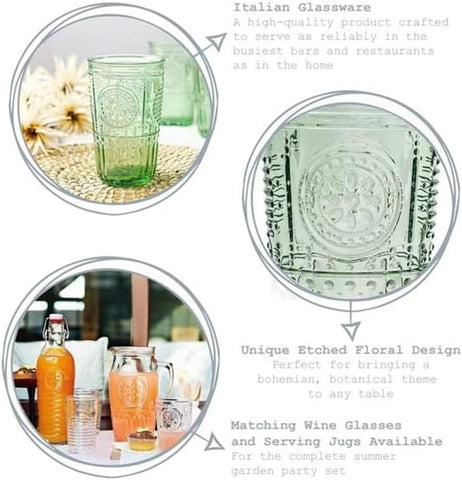 Bormioli Rocco Romantic tumbler table setting with matching pieces