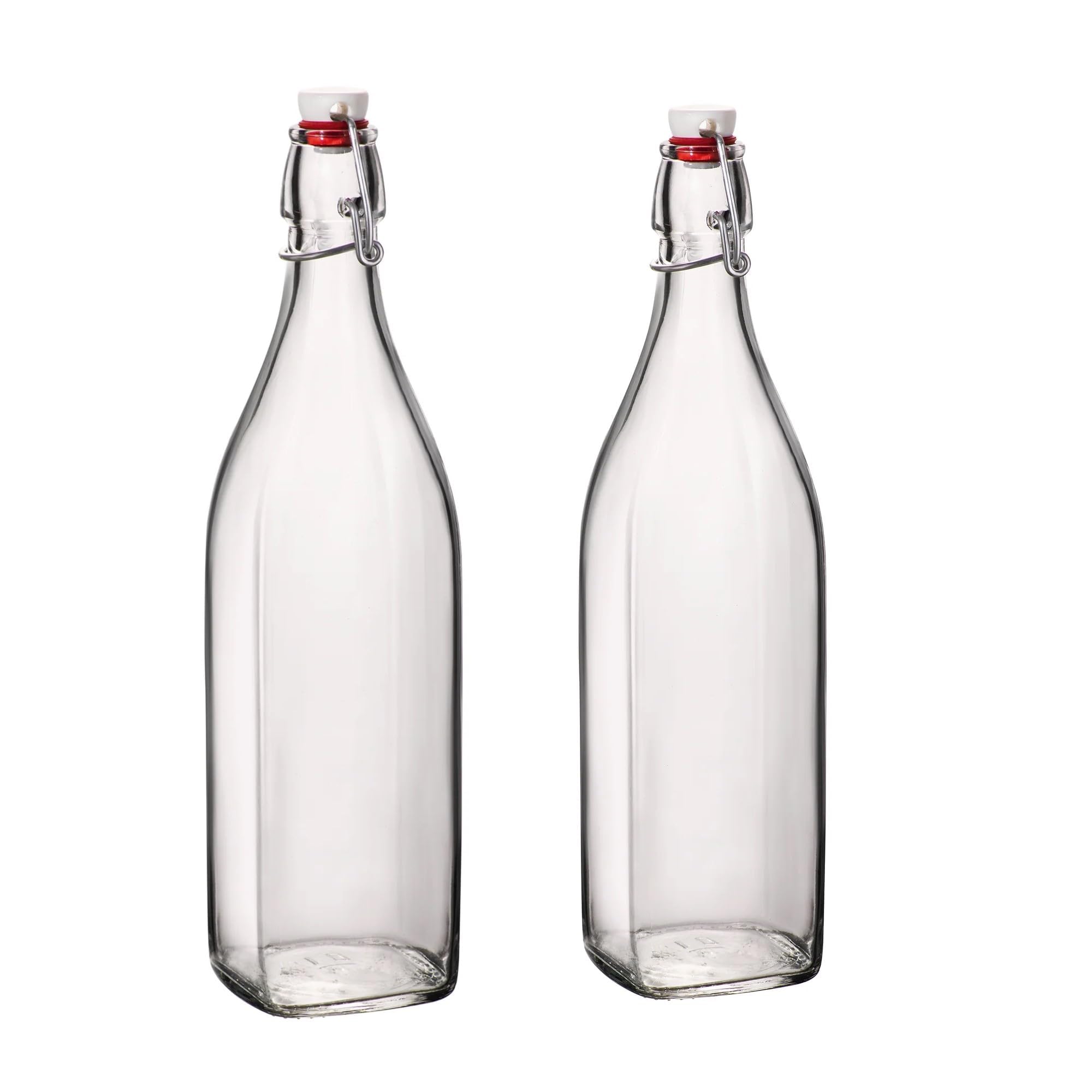Bormioli Rocco swing bottle set on counter for daily hydration in style.