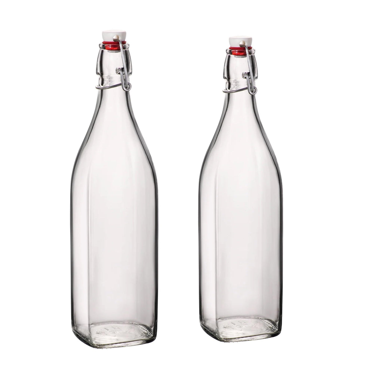 Bormioli Rocco swing bottle set on counter for daily hydration in style.