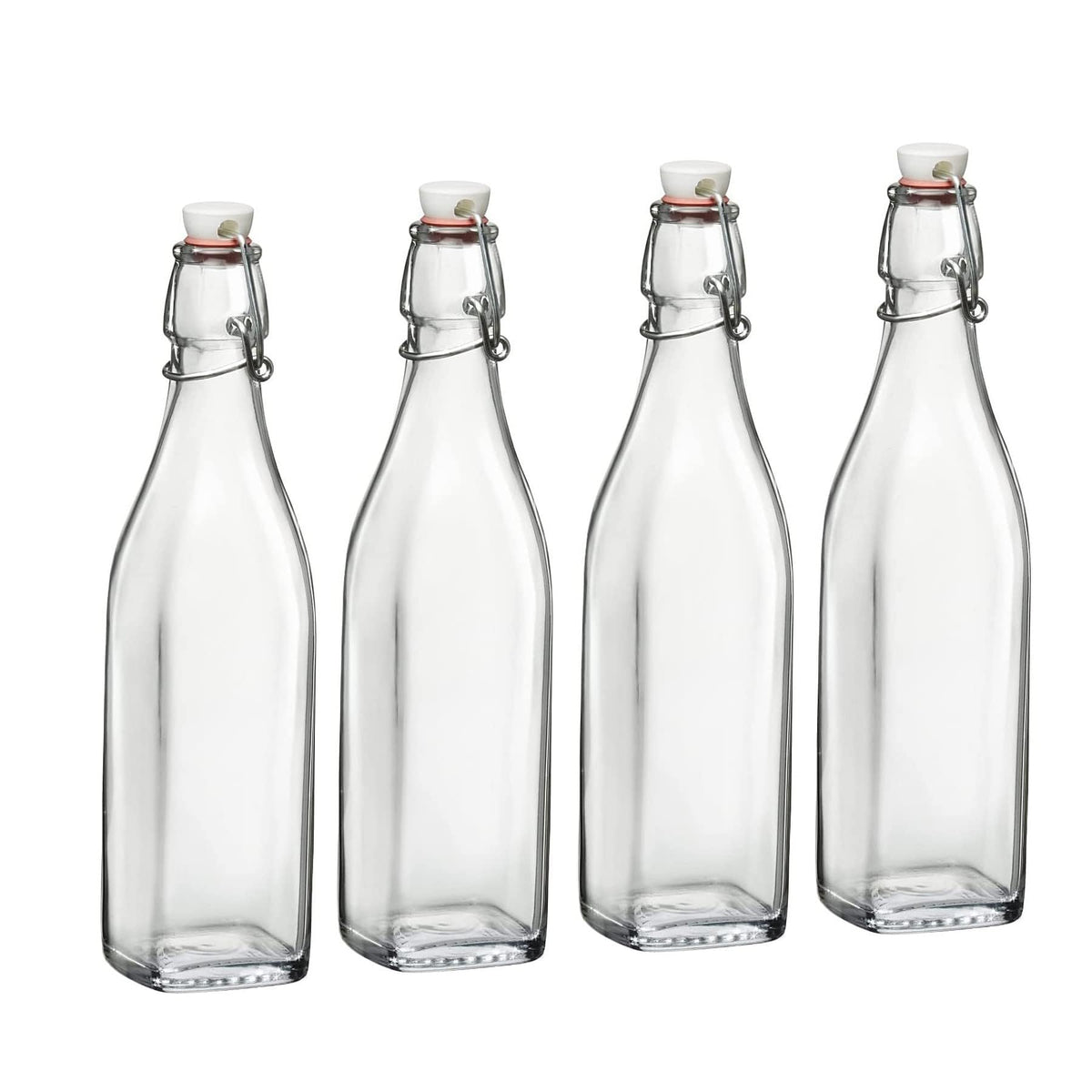 Bormioli Rocco Swing bottle set 4 front view, compact 17 oz for daily hydration.