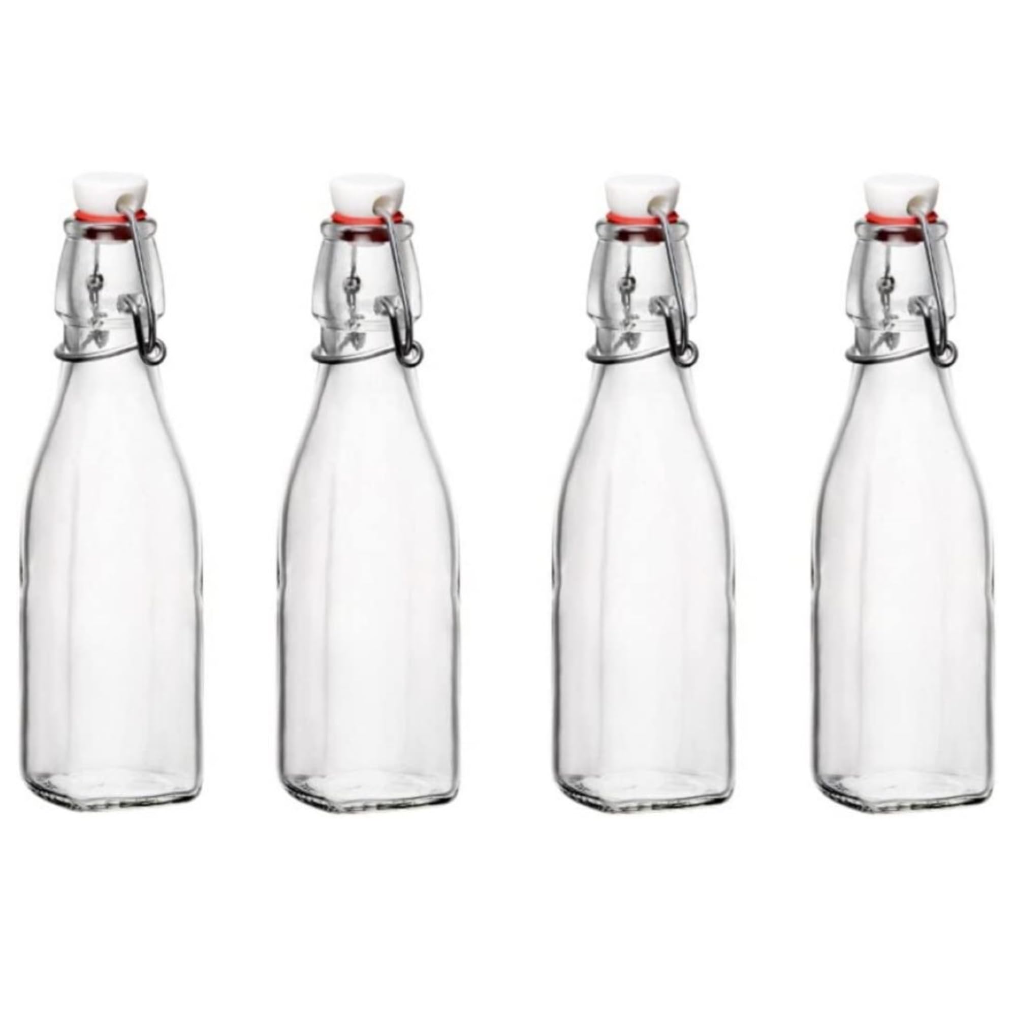 Bormioli Rocco Swing Top bottle front view, compact 8.5 oz for pantry organization.