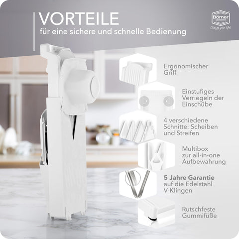 Börner V3 TrendLine 7mm insert enables julienne cuts