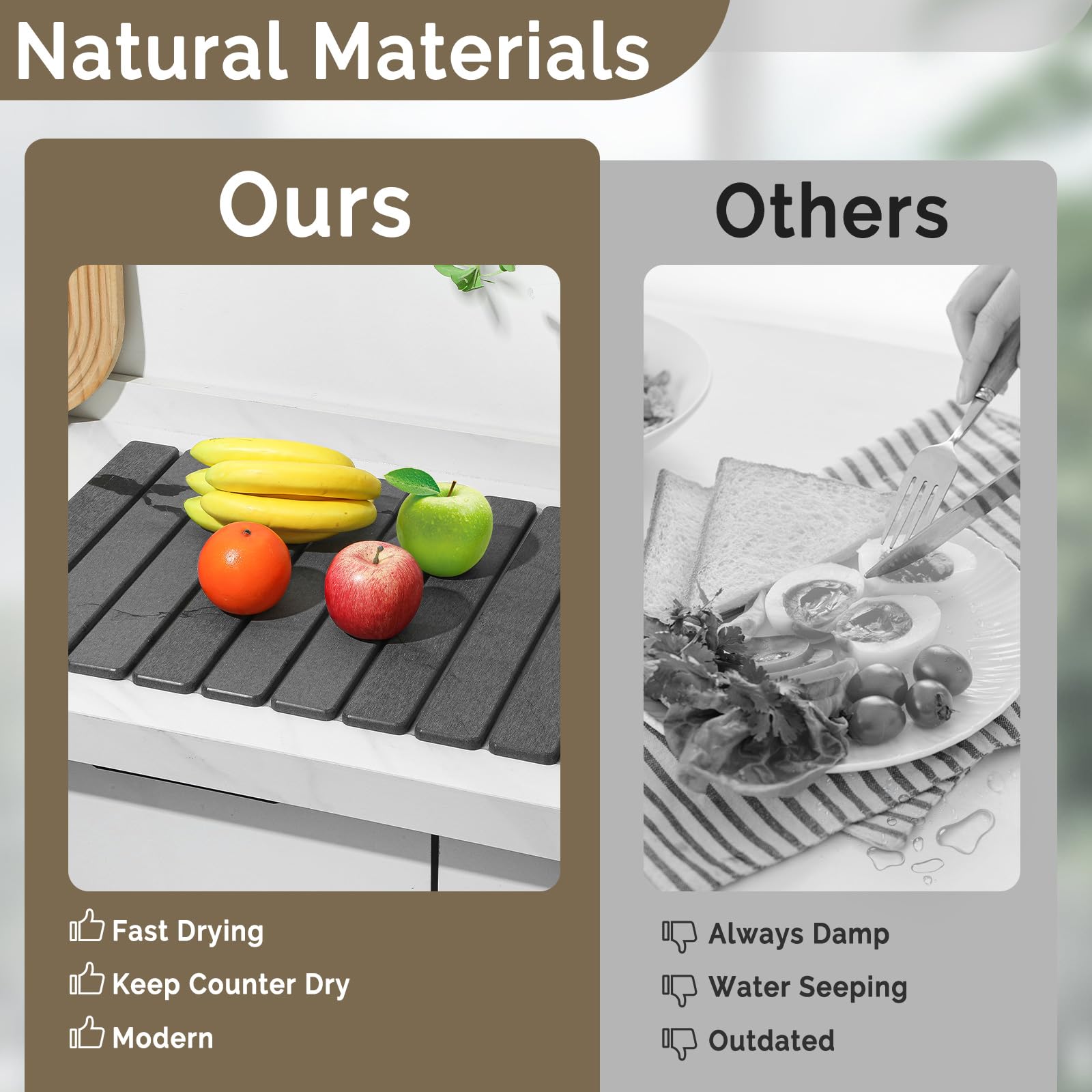 Bornerwhite heat-resistant mat shields countertops from hot pots.