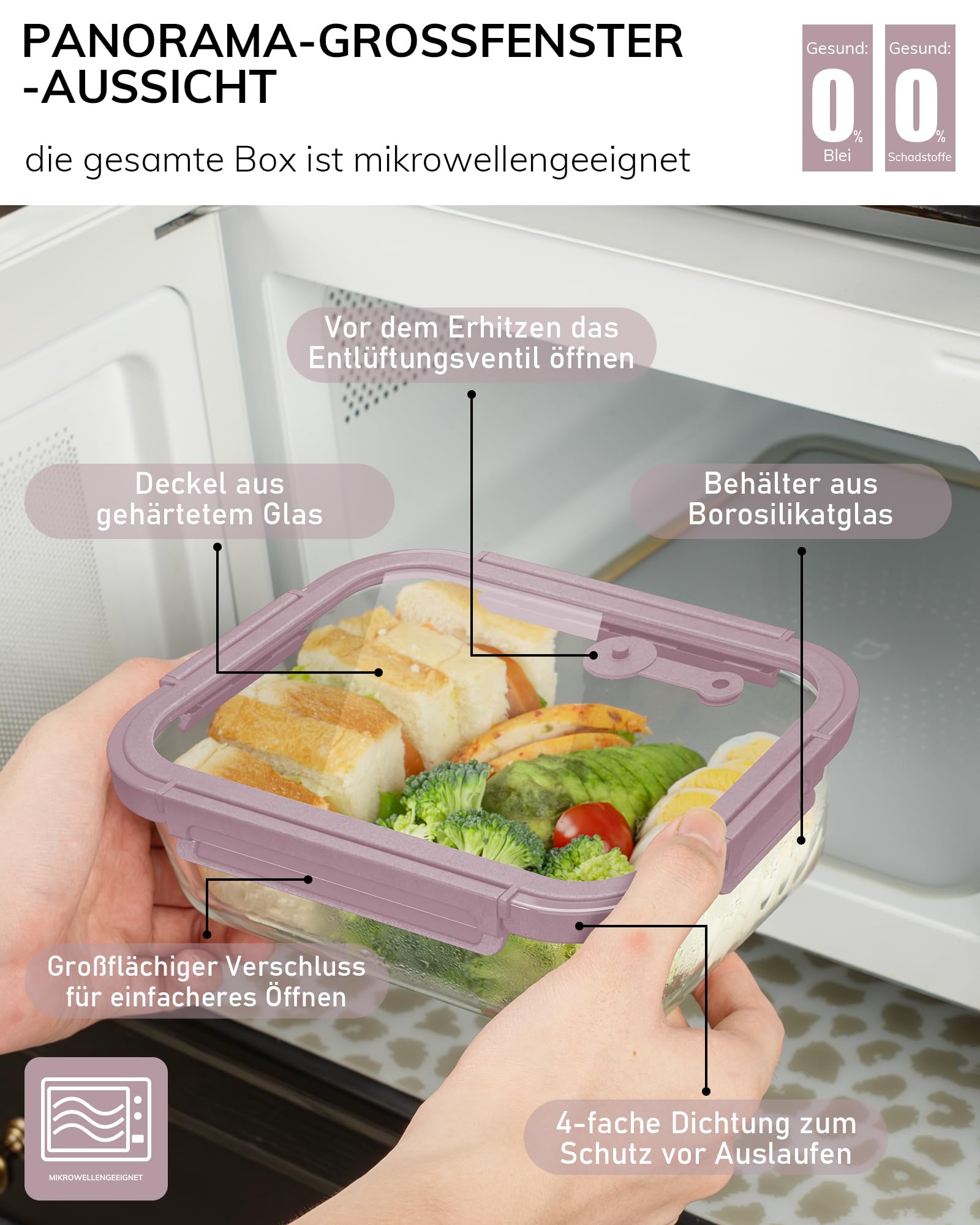 BOROHOUSE 35.2oz capacity suits meal prep and portioning.