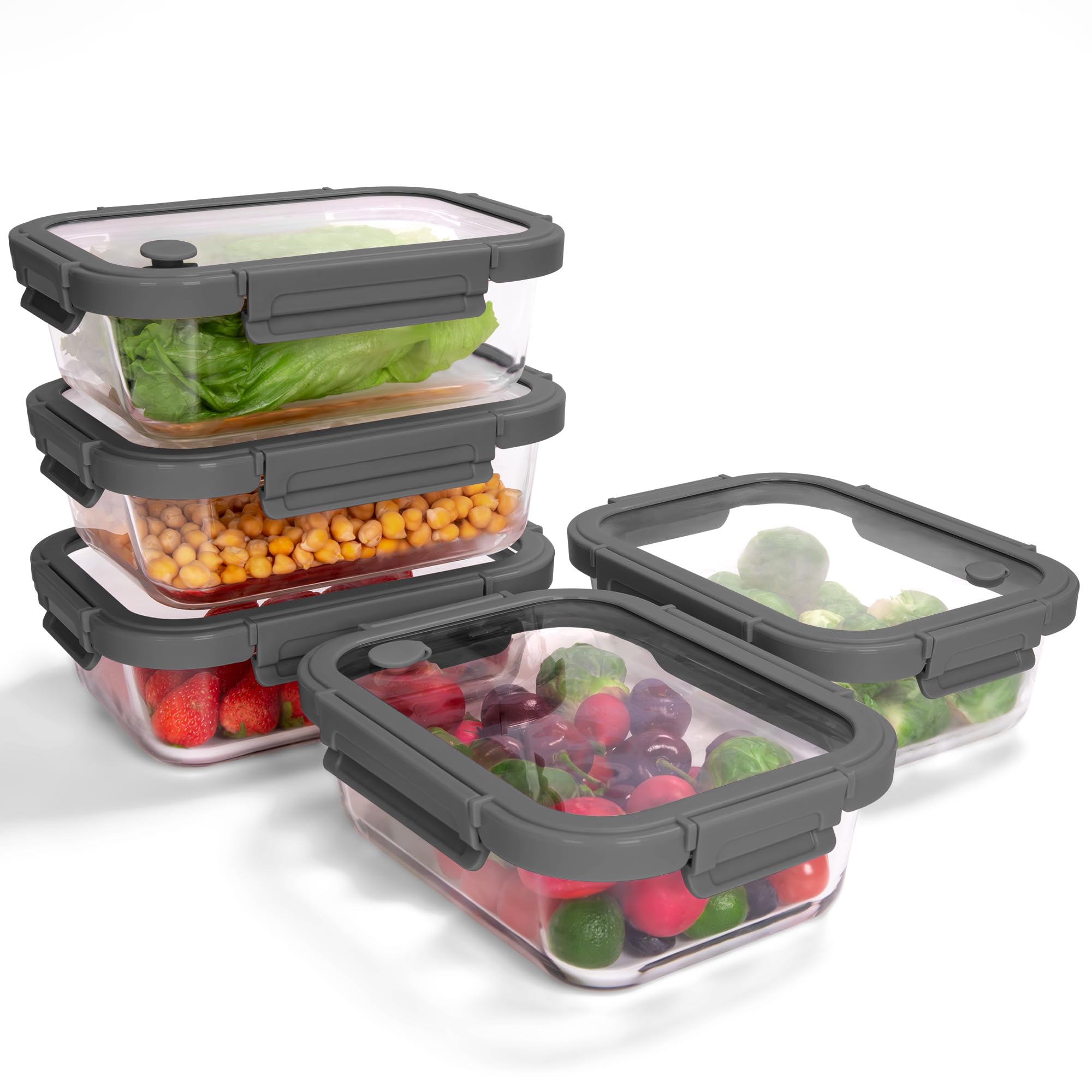 BOROHOUSE borosilicate glass container with 35.2oz capacity for meal prep.
