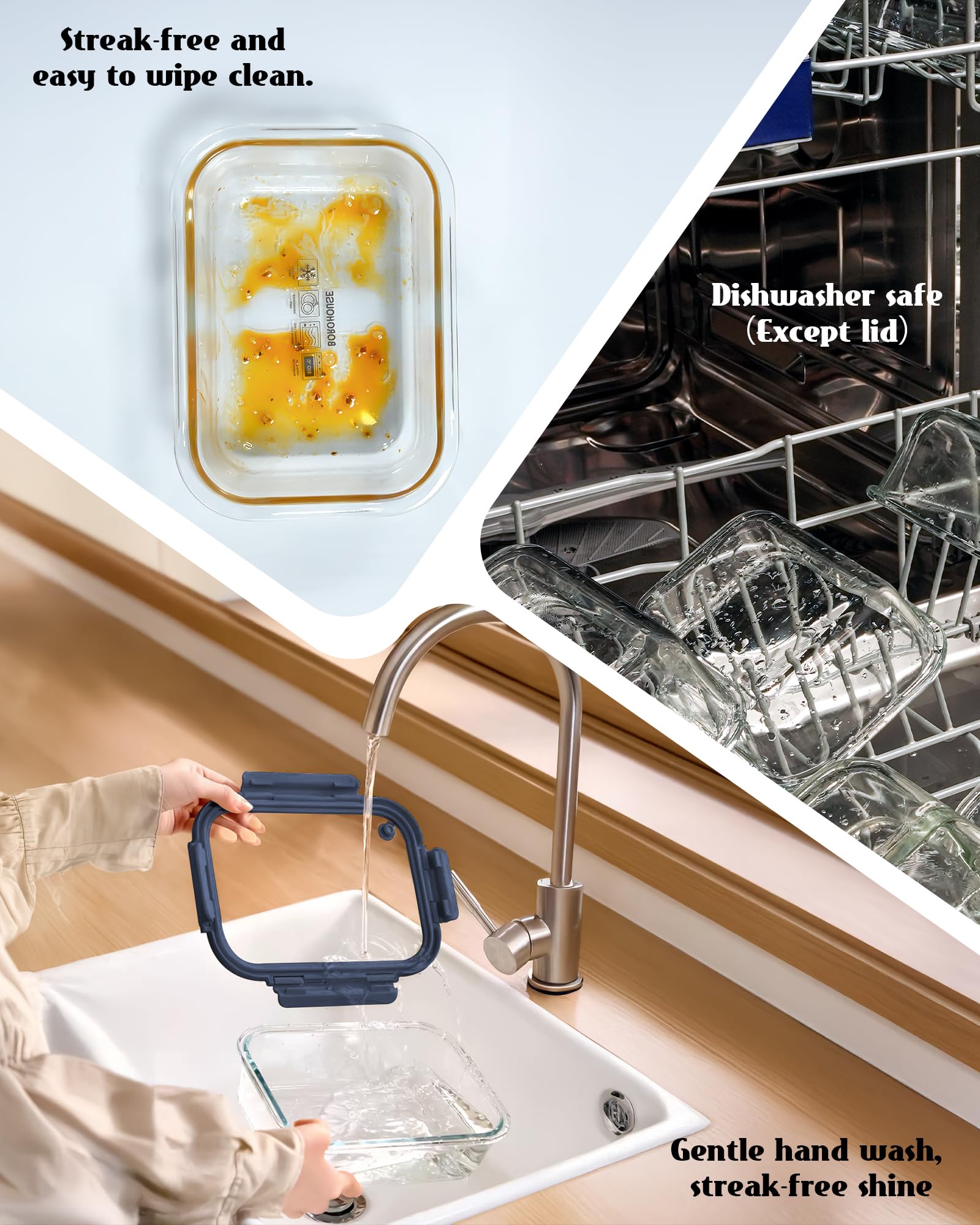 BOROHOUSE dishwasher-safe glass for quick cleanup and durable daily use.