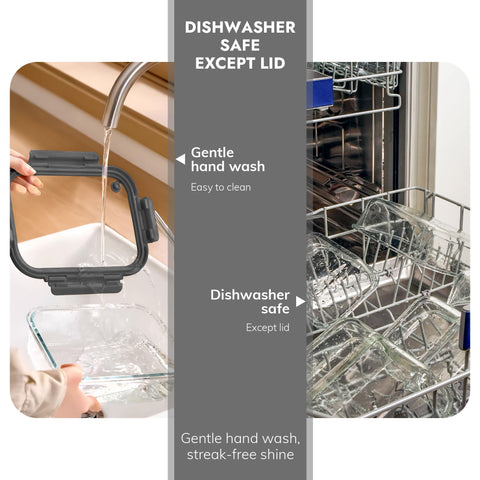 BOROHOUSE oven-safe glass tolerates heat for reheating and cooking uses.