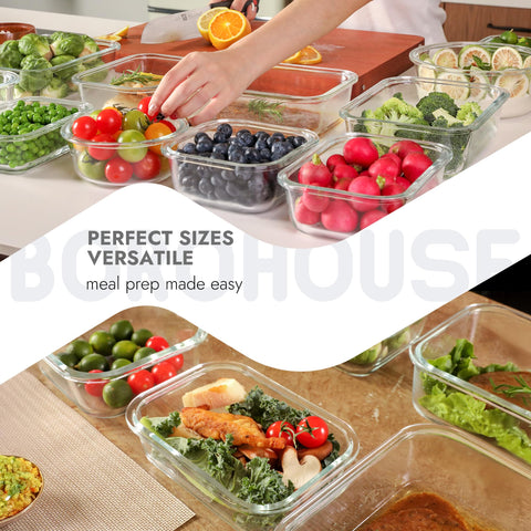 BOROHOUSE stackable design saves pantry space while keeping contents visible.