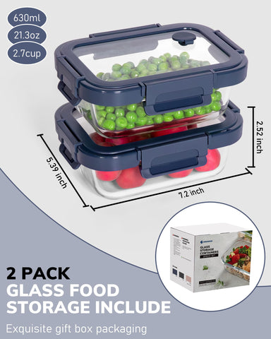 BOROHOUSE tempered lids with air valve for easy opening and durable seal.