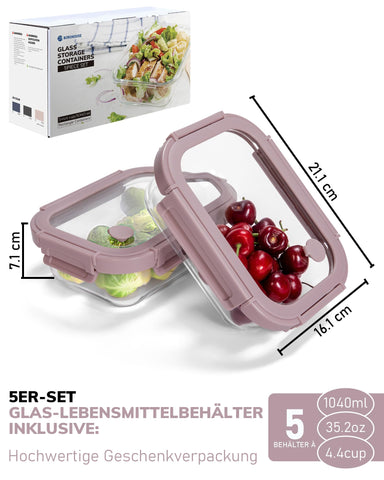 BOROHOUSE tempered lids ensure a secure seal and even heating.