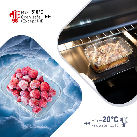 BOROHOUSE tempered lids provide a secure seal and easy snap-on use.