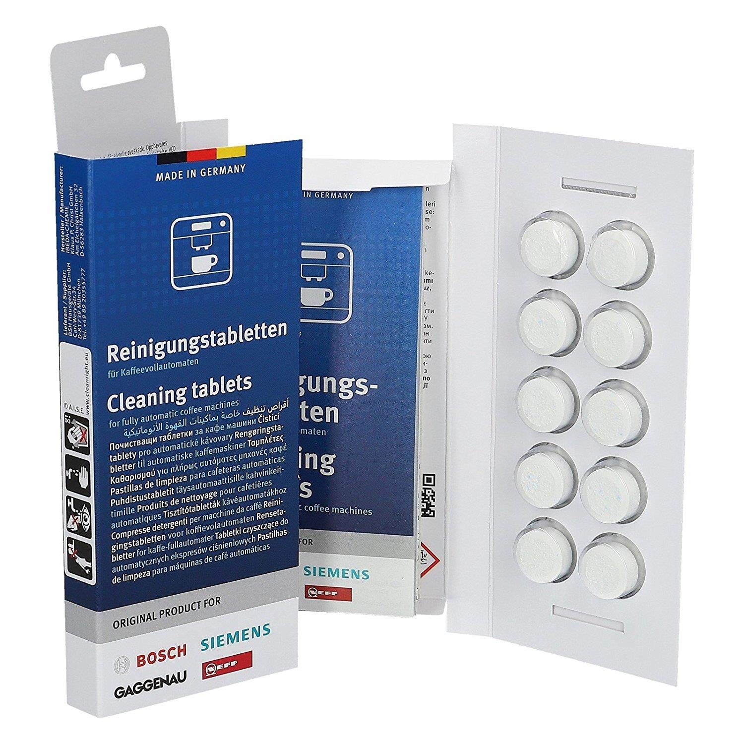 Bosch Cleaning Tablets packaging for coffee machine care and maintenance.