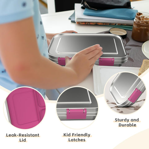 BOSEDSANG top-rack dishwasher safe design simplifies cleanup after school, picnics, or trips.