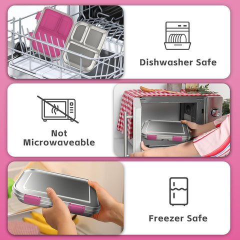 BOSEDSANG pink kids lunchbox combines durable stainless steel with a child-friendly aesthetic.