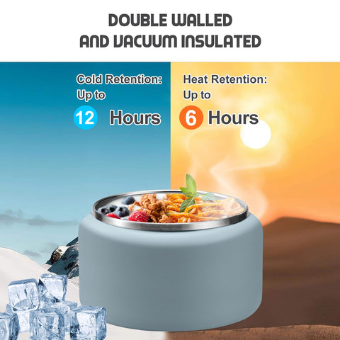 BOSEDSANG Vacuum-insulated stainless interior preserves heat or cold meals.