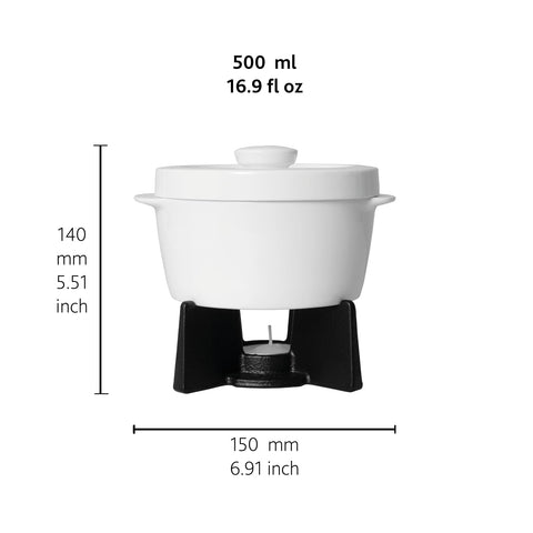 Porcelain BOSKA cheese warmer stands stylish on the table.