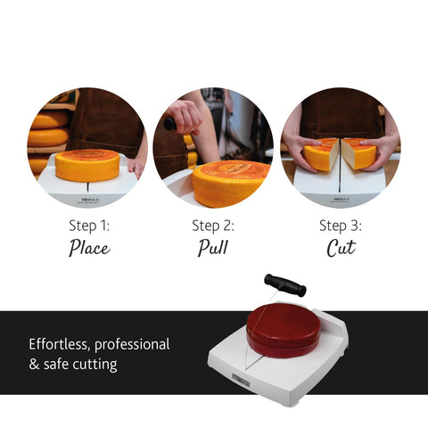 Versatile six-wire set for hard to semi-hard cheese prep with BOSKA