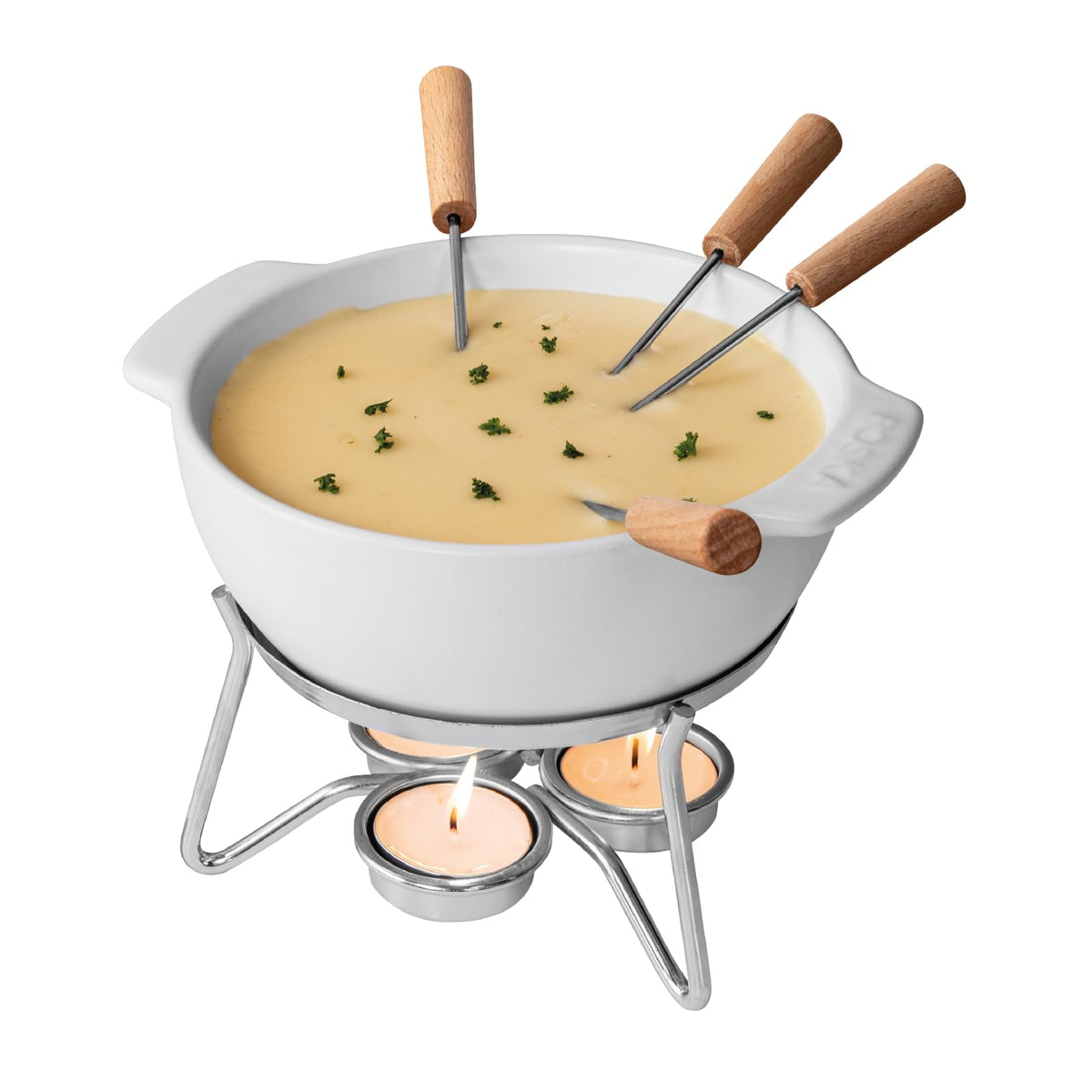 Boska Cheese Fondue Party Set pan for cozy cheese fondue nights with 2–4 guests.