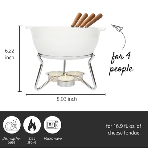 Boska tea lights provide warm, steady heat for a smooth fondue experience.