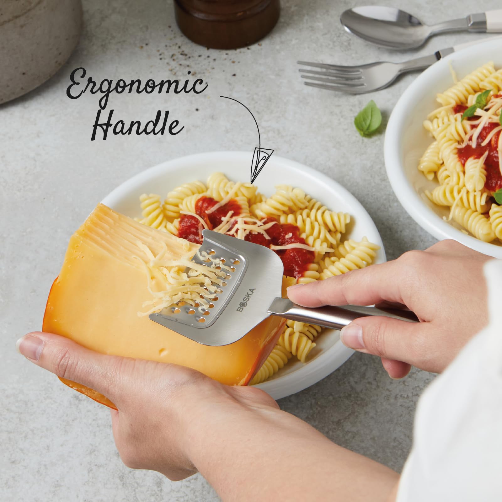 BOSKA grater preparing citrus zest for fresh flavor boosts.