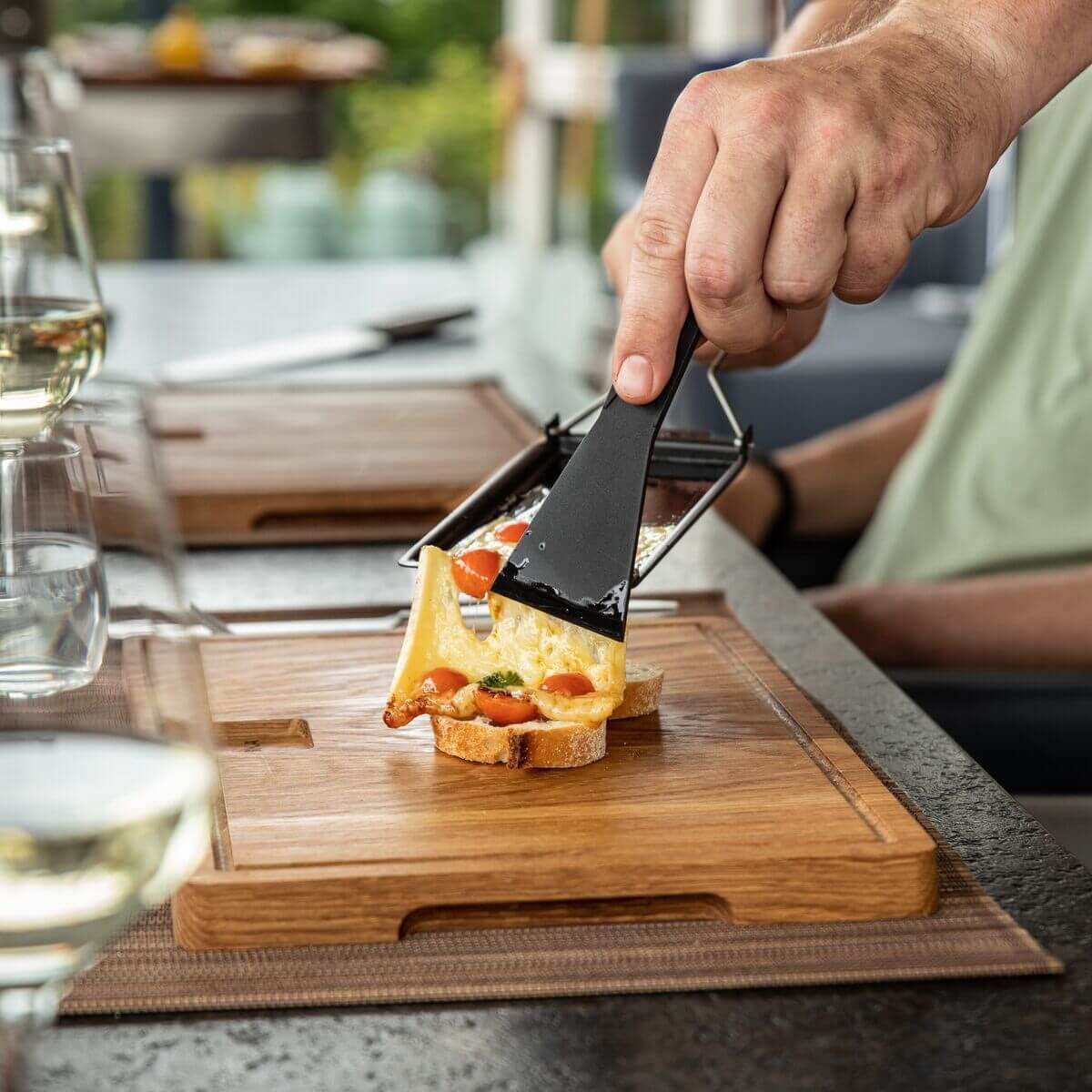 Boska Milano candles lit for portable heat during an on-the-go feast.
