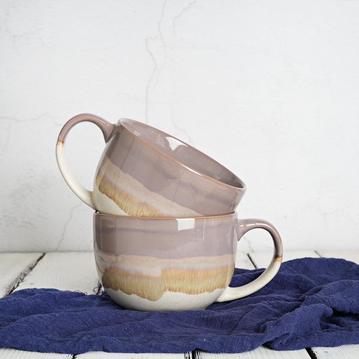 Bosmarlin 23 oz mugs in purple, suitable for coffee or tea rituals