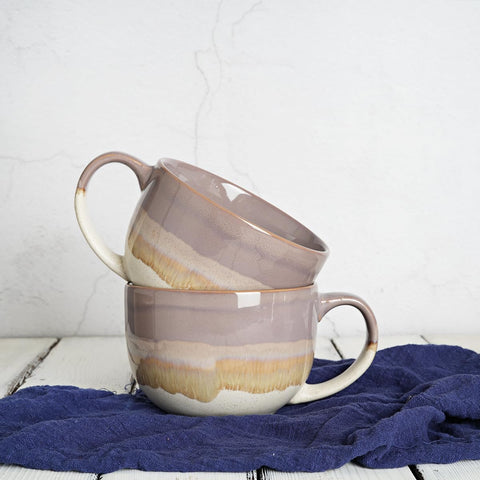 Bosmarlin 23 oz mugs in purple, suitable for coffee or tea rituals