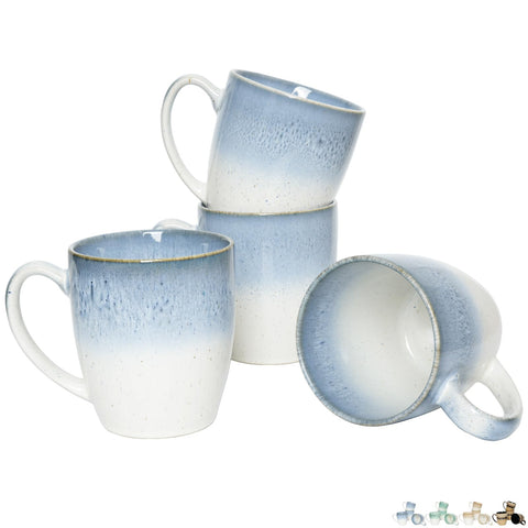 Bosmarlin ceramic mug four-pack blue front shows bold glaze perfect for everyday coffee