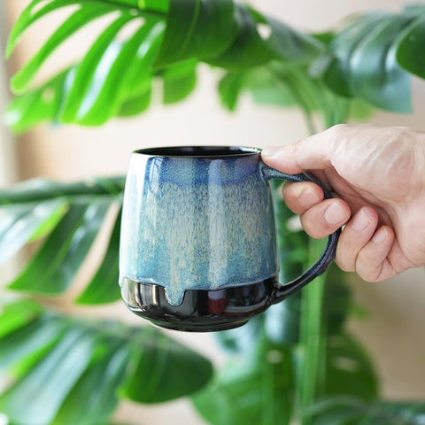 Bosmarlin blue mug on kitchen counter complements decor