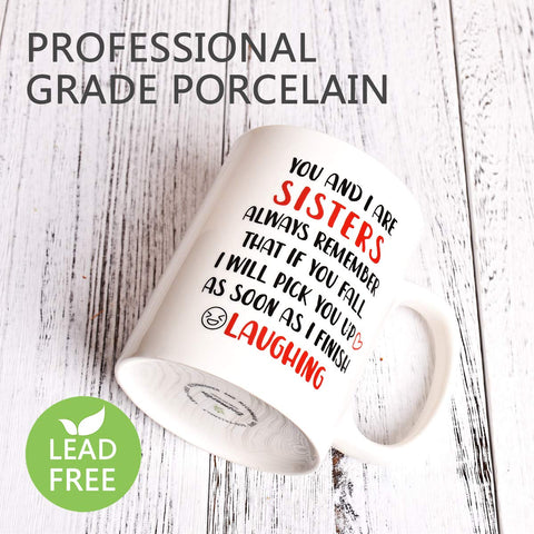 Bosmarlin Funny Sister mug is dishwasher and microwave safe for convenience.
