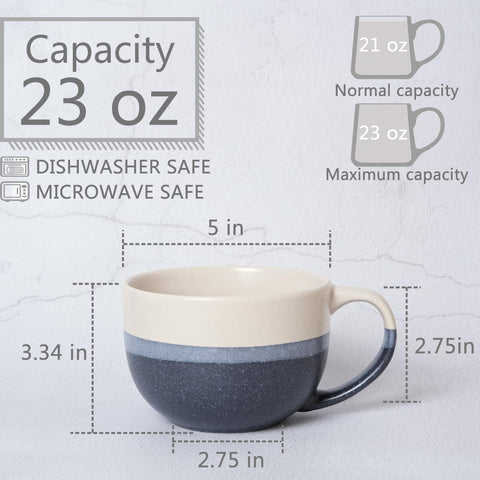 Bosmarlin jumbo mug with ergonomic handle, easy to lift during busy mornings.