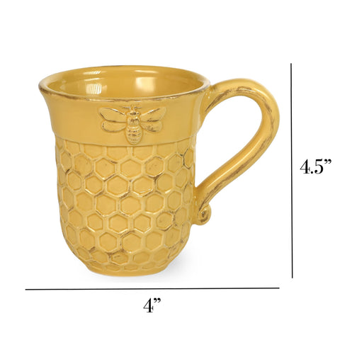 Golden yellow mug with charming gift-ready appearance.