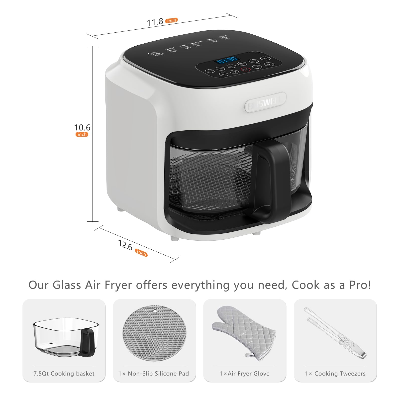 BOSWELL dishwasher-safe inner pot for easy cleaning.